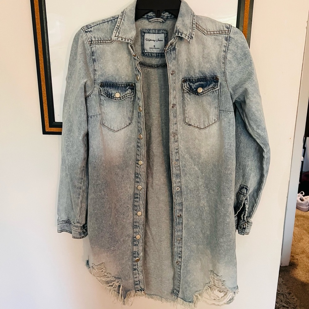 Denim long shirt